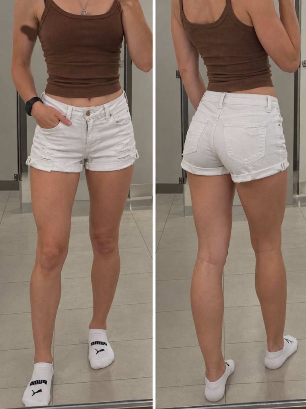 Hollister High Rise Short 3" White Size 25